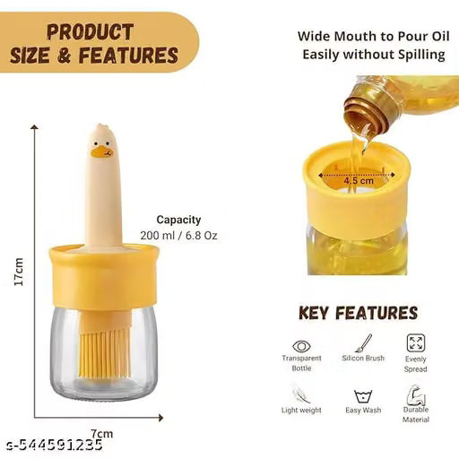 Oil Dispenser for Kitchen, 2 IN 1 Oil Dispenser Bottle with Silicone Basting Brush for Cooking Vinegar Sauce BBQ Grill Frying Baking,Air Fryer (pack of 2)