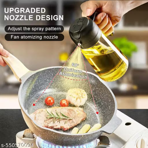 200ml Glass Oil Spray Dispenser for Cooking | Refillable Olive Oil Sprayer Mister for Fryer, BBQ, Salad & Frying | Food Grade Vinegar Sprinkler Bottle for Kitchen Use