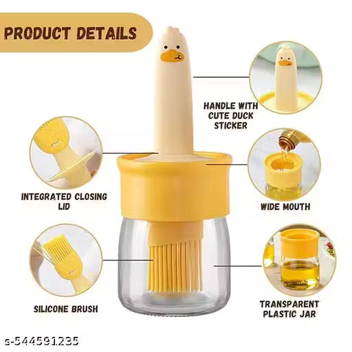 Oil Dispenser for Kitchen, 2 IN 1 Oil Dispenser Bottle with Silicone Basting Brush for Cooking Vinegar Sauce BBQ Grill Frying Baking,Air Fryer (pack of 2)